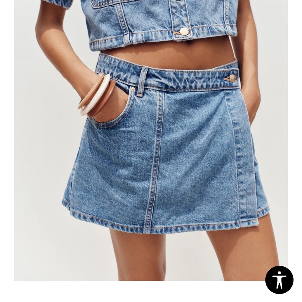 Zara Blue Denim Skirt Set